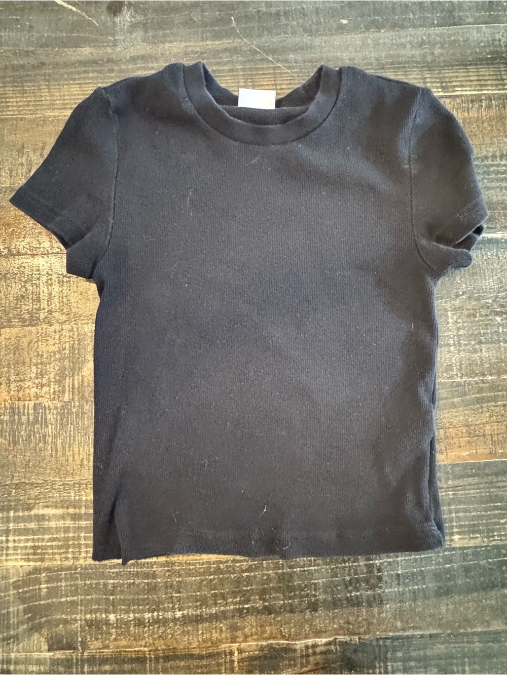 Aritzia Black Short Sleeve Crop Top